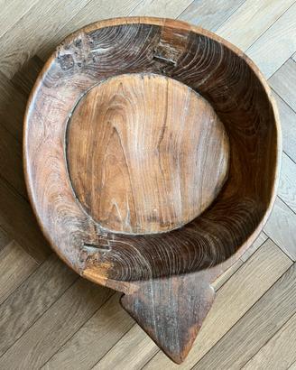 Piatto per impastare in legno antico