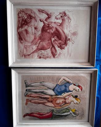 Coppia. quadri d’autore Aligi Sassu e F. Messina