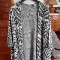 Poncho/Cardigan da donna black & white