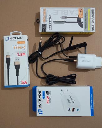 caricabatteria più 2 cavi USB-C 