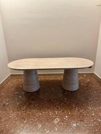 Tavolo da pranzo effetto travertino
