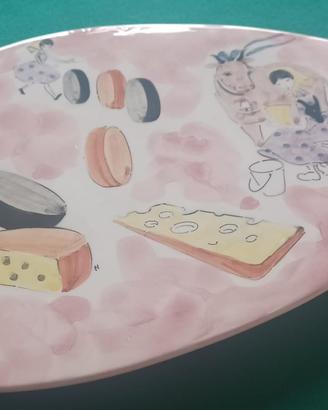 Raro piatto da formaggio - Ceramica di Milano '50