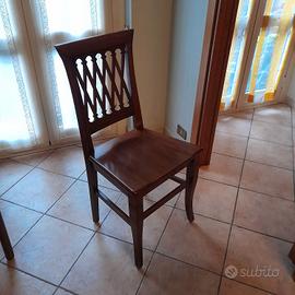 Set di 4 sedie in legno massello (seduta in legno)