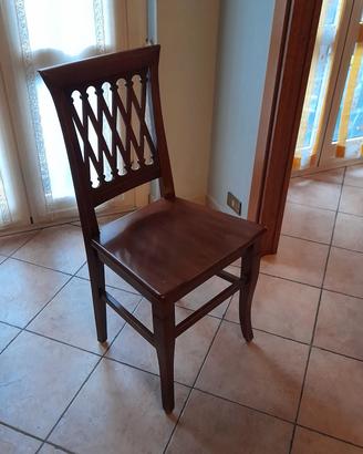 Set di 4 sedie in legno massello (seduta in legno)