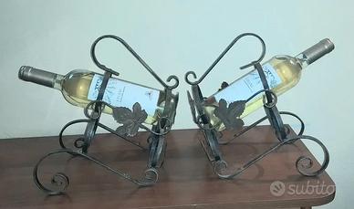 Set di portabottiglie in ferro battuto, le bottigl