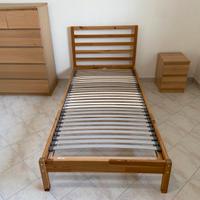 Letto Ikea TARVA+Doghe LONSET+Comodino KULLEN+MALM