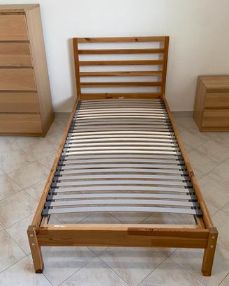 Letto Ikea TARVA+Doghe LONSET+Comodino KULLEN+MALM