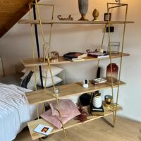 Scaffale in ottone e legno maison du monde