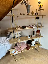 Scaffale in ottone e legno maison du monde