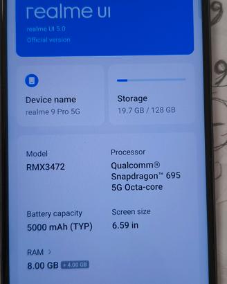 Realme 9 pro 5g 8/128