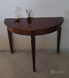 consolle in legno a mezza luna