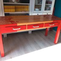 TAVOLO GRANDE IN LEGNO CON 3 CASSETTI