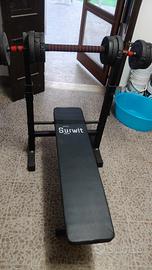 Panca + manubrio con pesi