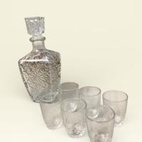 Set bottiglia porta liquore + 6 bicchieri