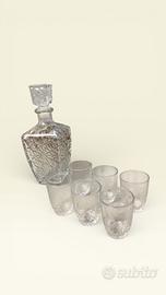 Set bottiglia porta liquore + 6 bicchieri