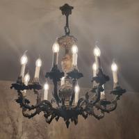 Lampadario in bronzo anni 60 - 12 luci buono stato