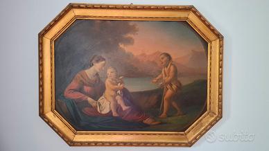 Quadro sacra famiglia con cornice dorata