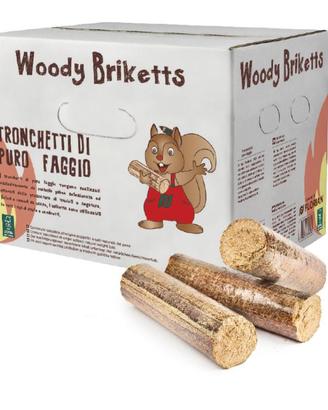 Tronchetti-Bricchetti in legno per stufe e camini