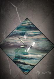 orologio in legno e resina. modello unico 