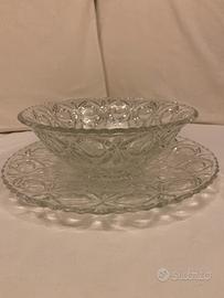 Piatto e ciotola in cristallo vintage
