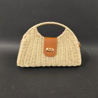 Borsetta da donna intrecciata in Vimini panna 