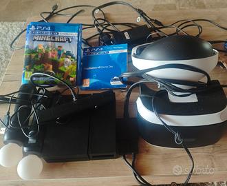 PSVR 1 completo, 2 move controller e 2 giochi vr