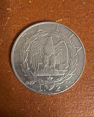 Moneta 2 Lire 1940 Vittorio Emanuele