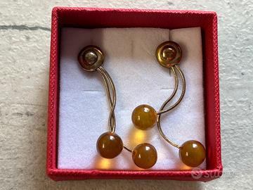 Orecchini vintage Argento e Ambra d’epoca