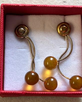 Orecchini vintage Argento e Ambra d’epoca