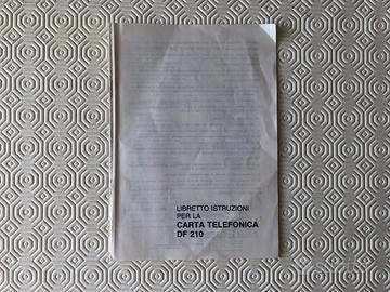Libretto Istruzioni - Carta Telefonica Seiko DF210