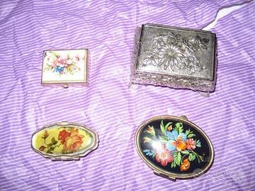 4 scatolette porta pastiglie decorate
