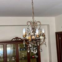 Lampadario Vintage a Gocce di Cristallo