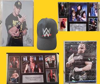 wrestling WWE/WWF - Cappellino 2 tele e 2 poster