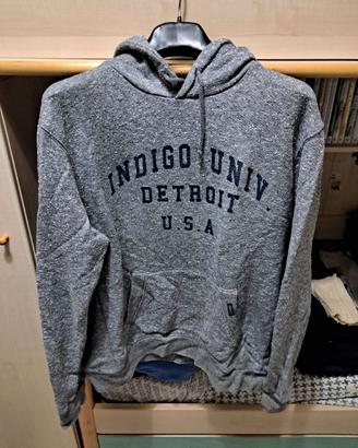 Felpa grigia con cappuccio e tascone Wrangler XL