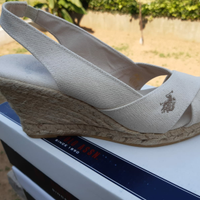 Sandali in canvas ecru' n.40 marca U.S. Polo