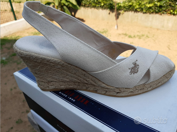 Sandali in canvas ecru' n.40 marca U.S. Polo
