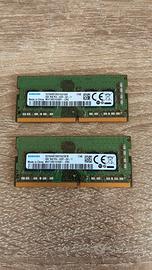 2 moduli Ram notebook Samsung 4gb DDR4