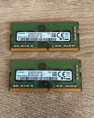 2 moduli Ram notebook Samsung 4gb DDR4