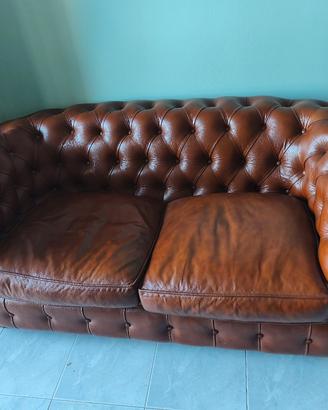 Divano 2 posti Chesterfield capitonné in pelle