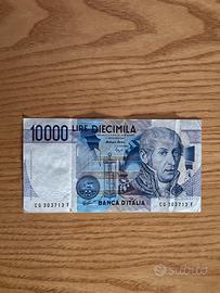 Banconota 10000 Lira A. Volta 3 Settembre 1984