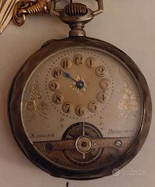 Orologio argento da taschino HEBDOMAS 8 giorni