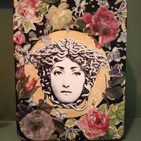 scatola di latta vintage art decò Fornasetti style