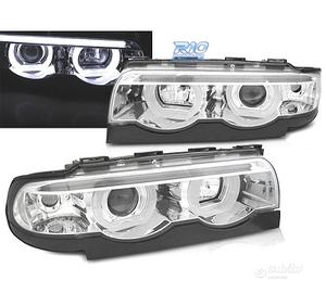 FARI OCCHI ANGEL BMW E38 94-01 FONDO CROMATO