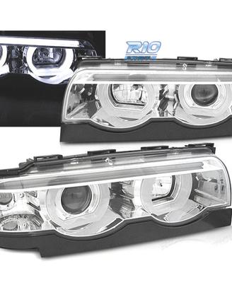 FARI OCCHI ANGEL BMW E38 94-01 FONDO CROMATO