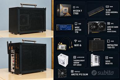 PC Gaming Mini ITX Ryzen 7 7700 + RX 6600 8GB – 16