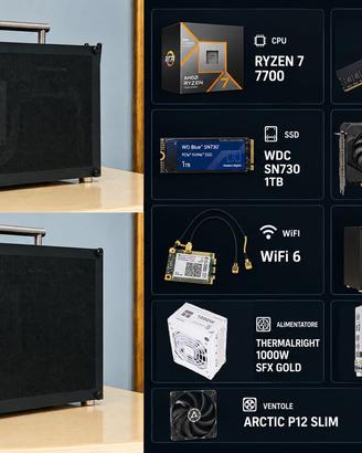 PC Gaming Mini ITX Ryzen 7 7700 + RX 6600 8GB – 16