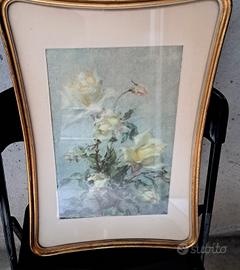 stampa vaso di fiori..cornice vintage