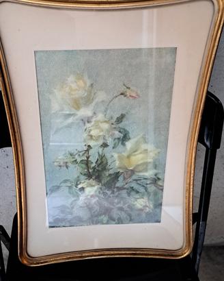 stampa vaso di fiori..cornice vintage