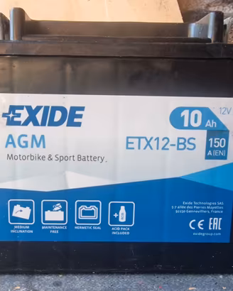 batteria Exide ETX12-BS (12V, 10Ah, 150A EN) moto