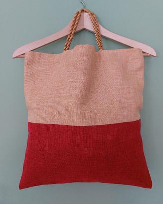 Borsa shopper homemade bicolore di alta qualità